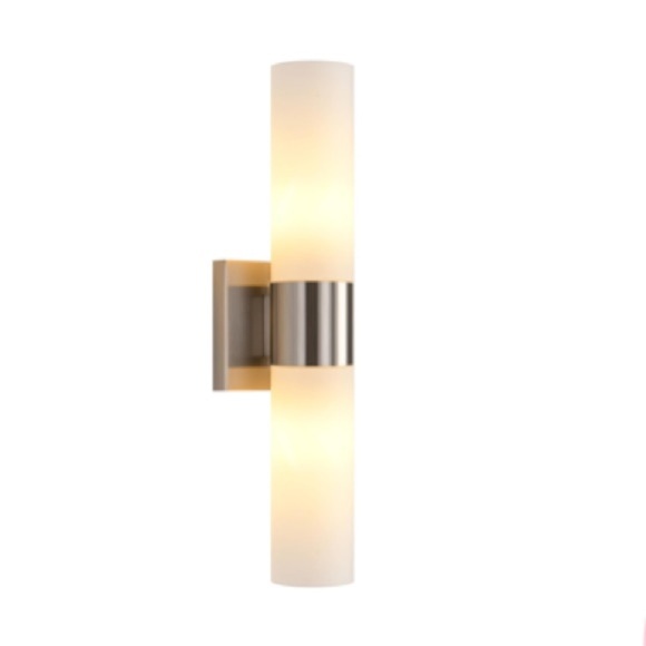 Modern Brush Wall Sconce with Silver Accent - Picture 2 of 3